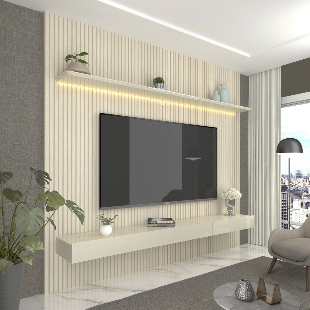 painel de gesso com nichos