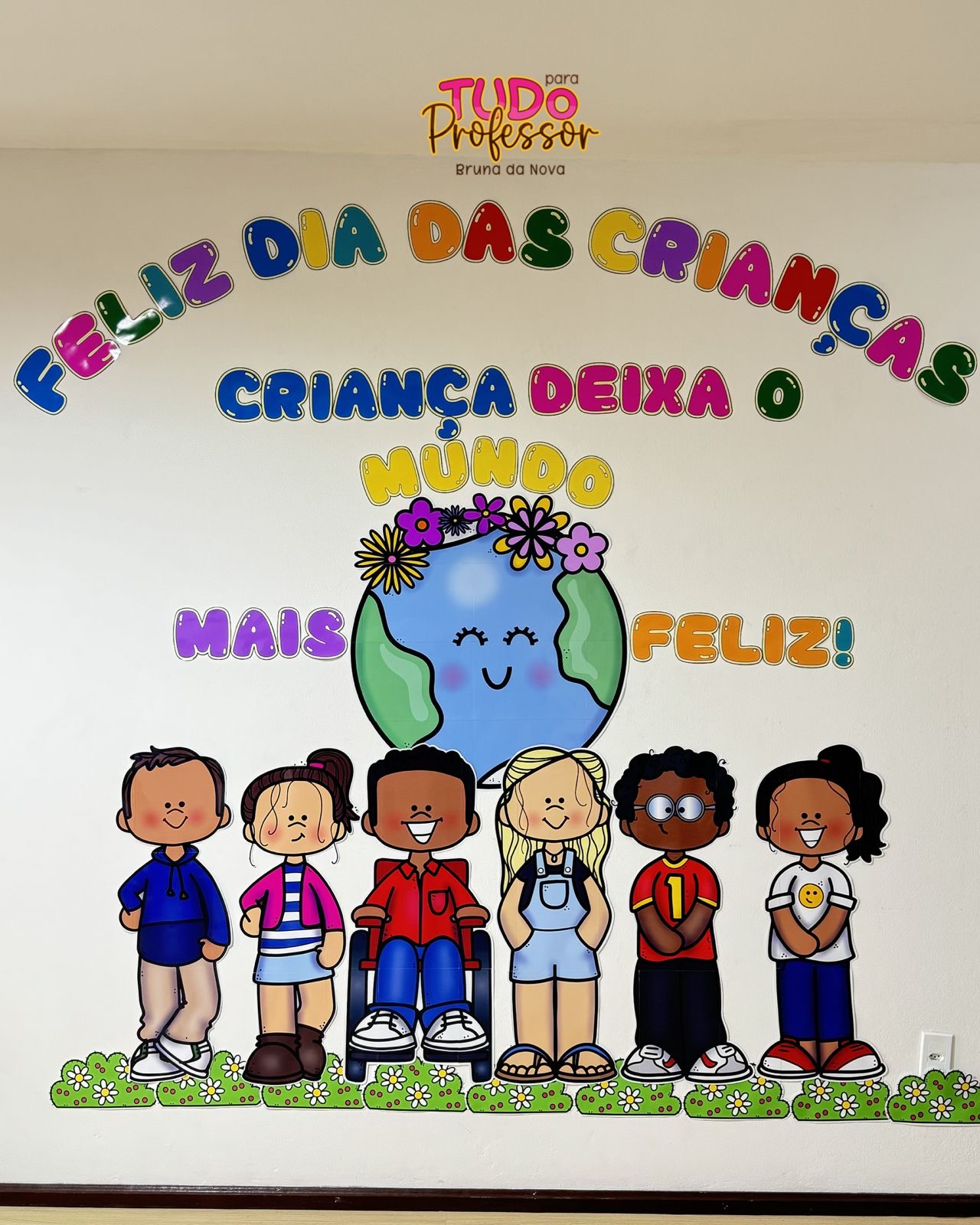 painel dia das crianças mural escolar