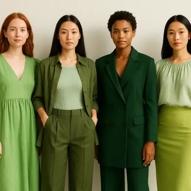 roupa verde menta
