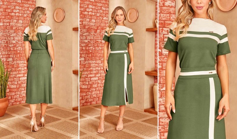 roupa verde menta