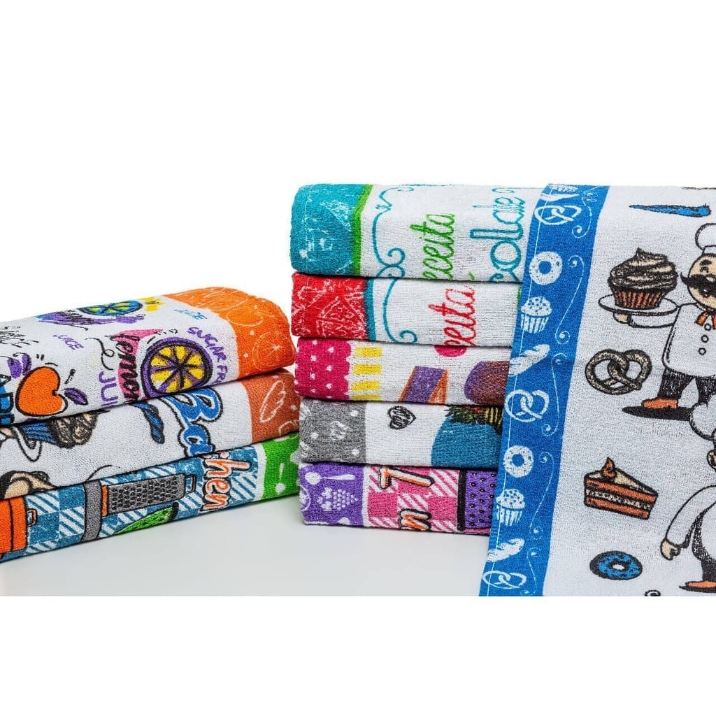 pano de prato atoalhado com barra de jacquard