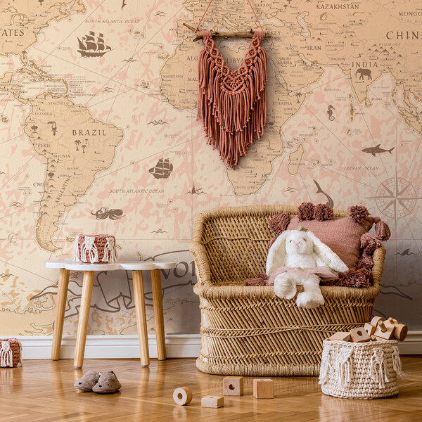papel de parede mapa mundi vintage