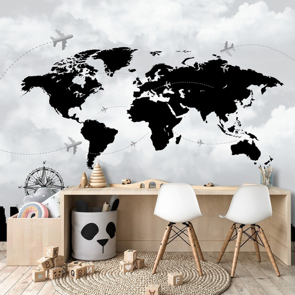 papel de parede mapa mundi moderno