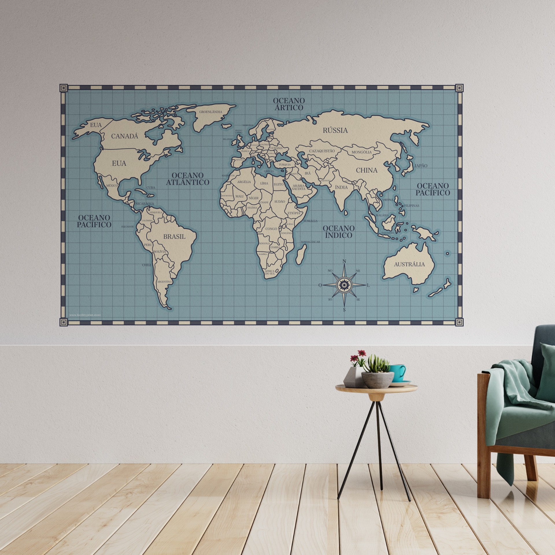 papel de parede mapa mundi infantil