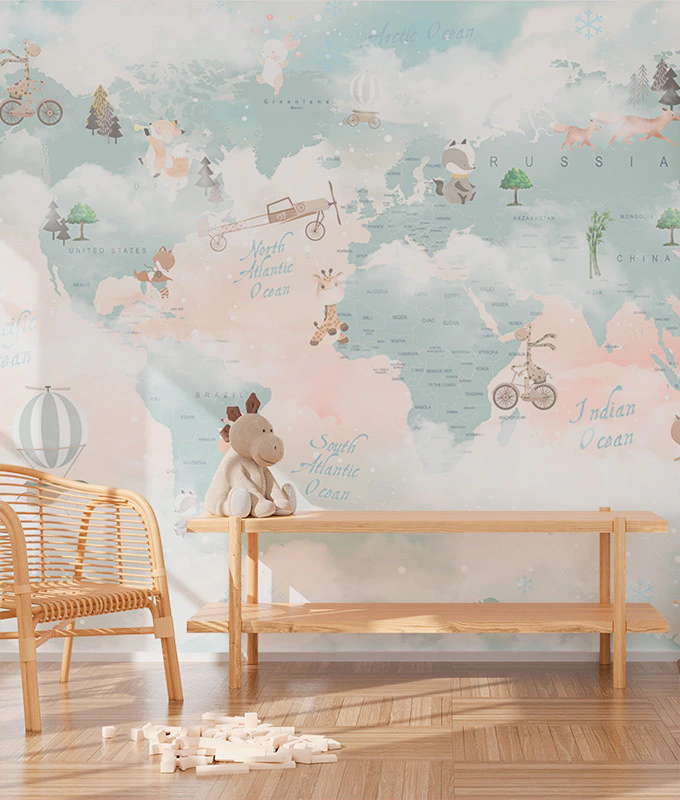 papel de parede mapa mundi vintage