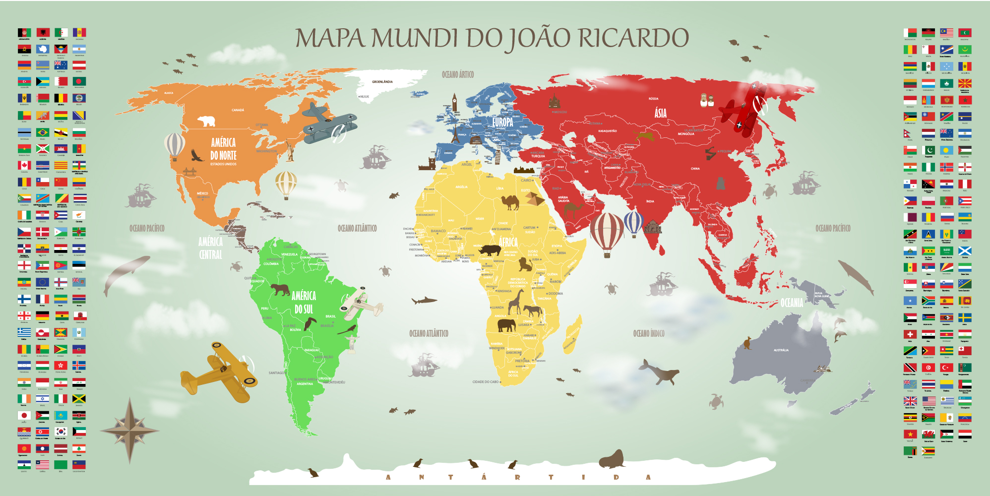 papel de parede mapa mundi moderno