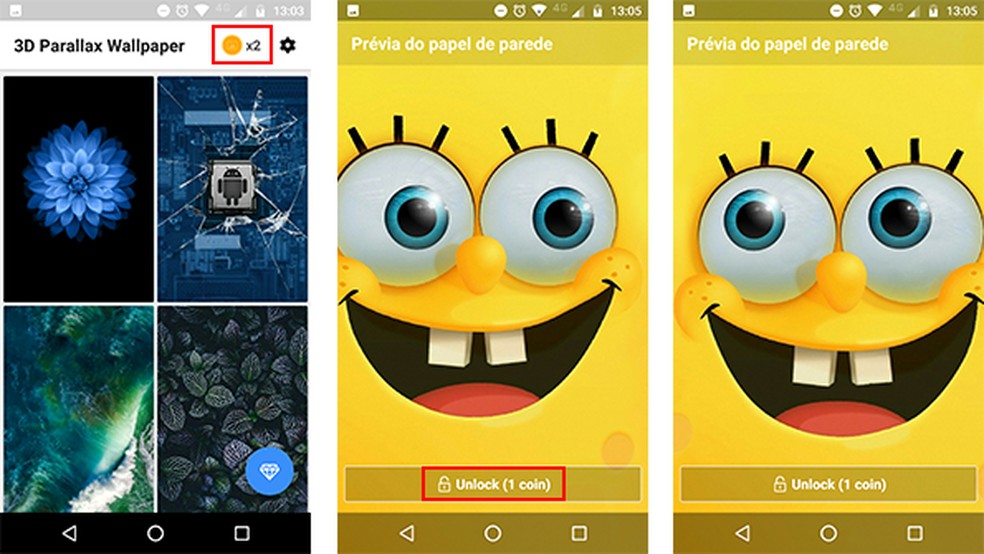 papel de parede com efeito de profundidade