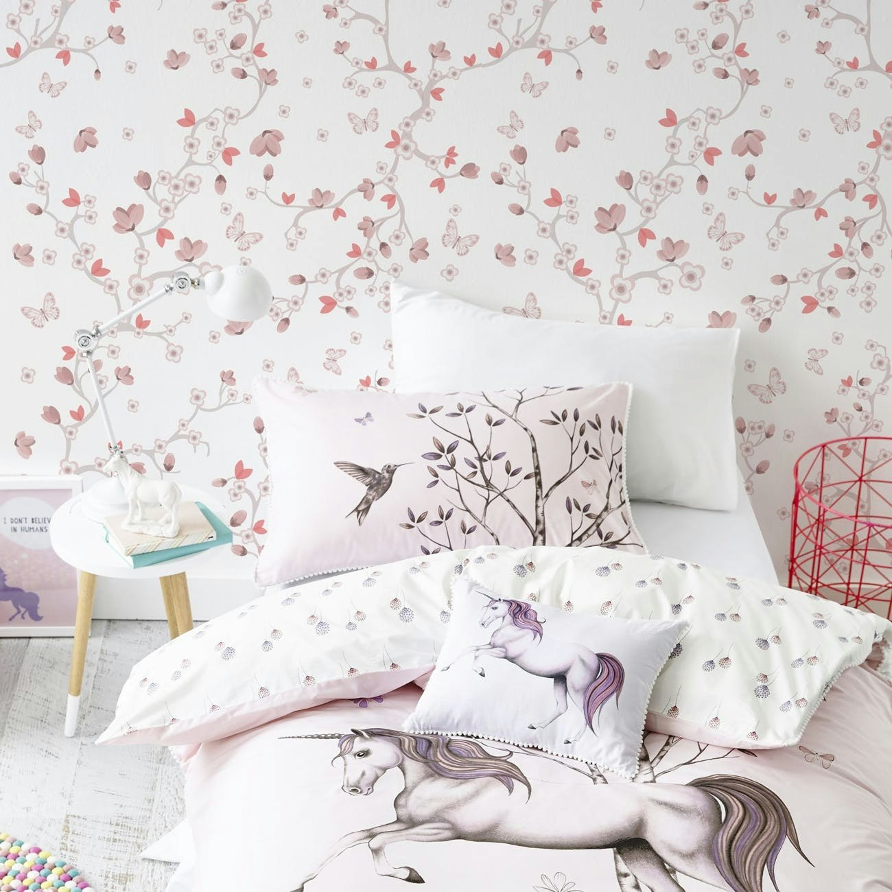 papel de parede quarto feminino floral