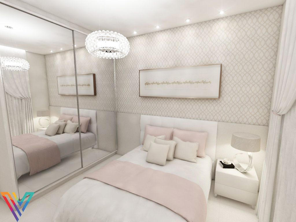 papel de parede quarto feminino vinílico