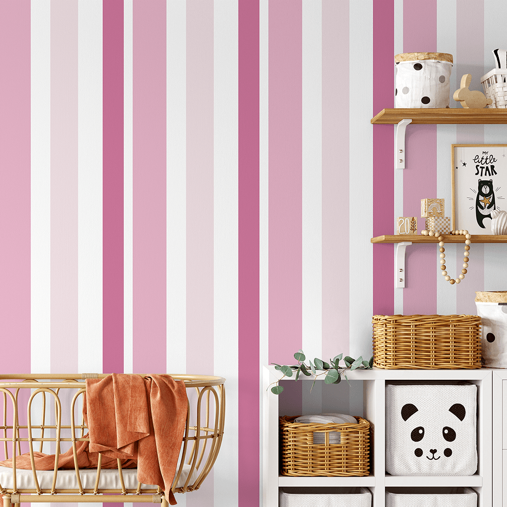 papel de parede quarto feminino com estampa de balões