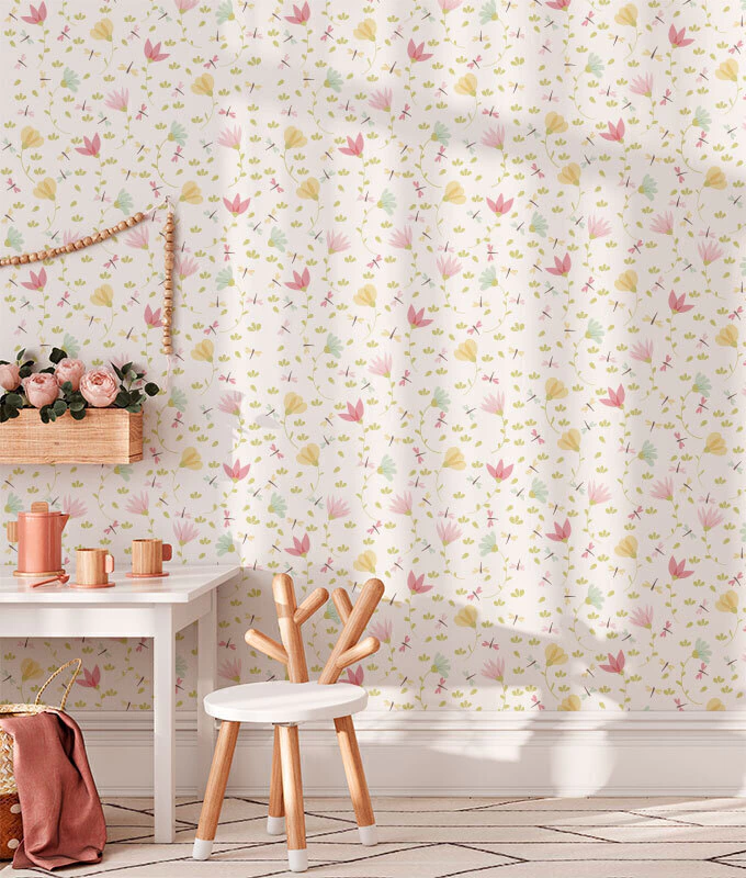 papel de parede quarto feminino delicado