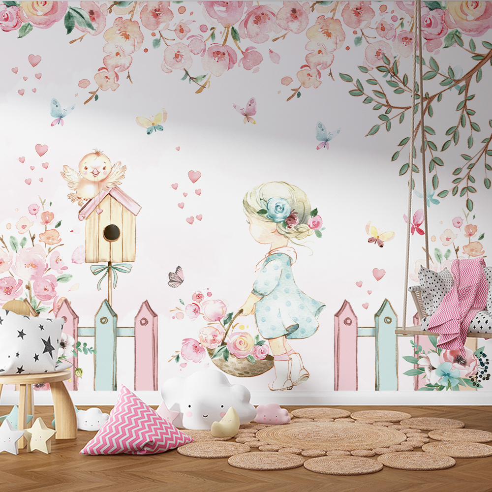 papel de parede quarto feminino infantil