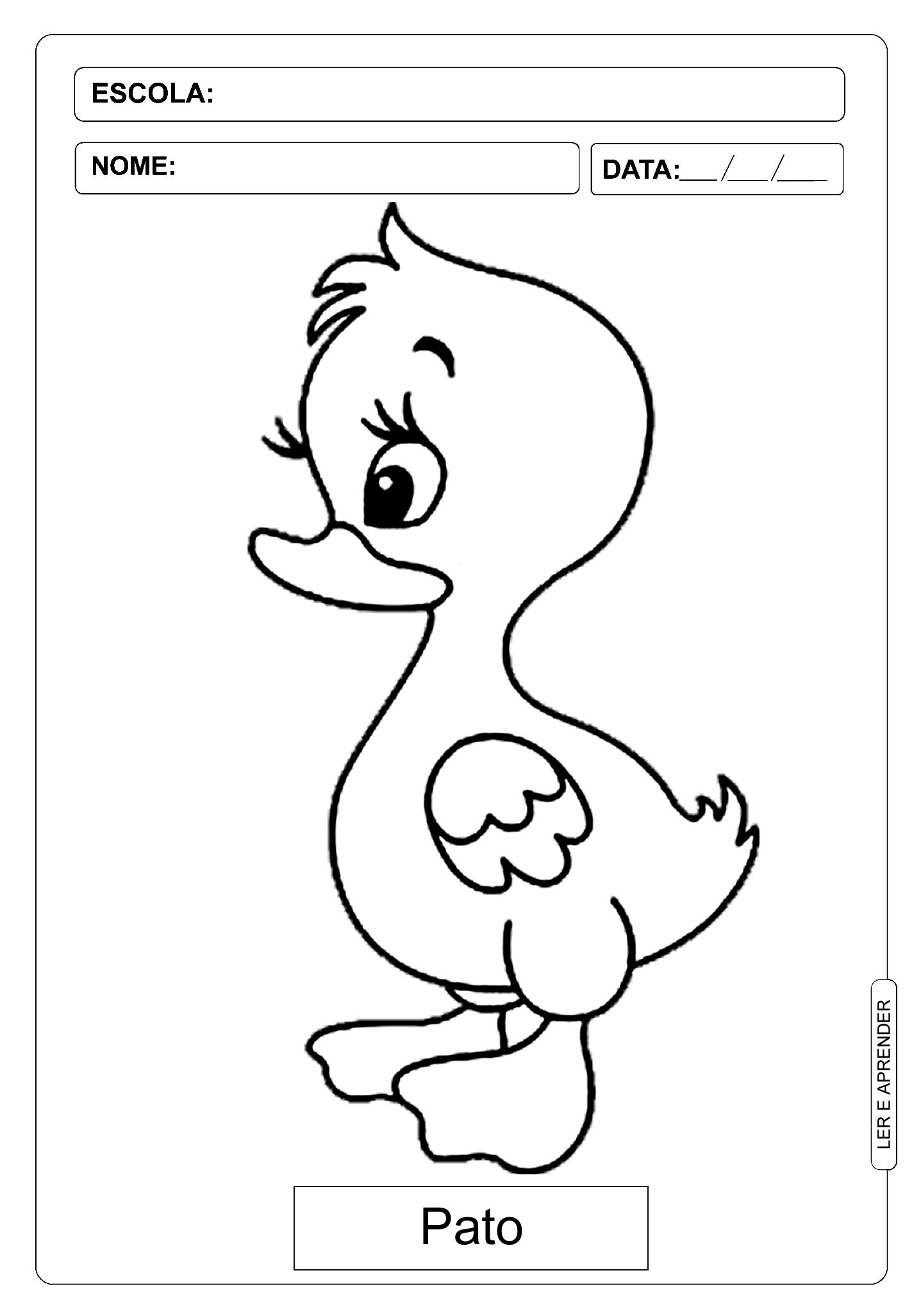 colorir pato infantil