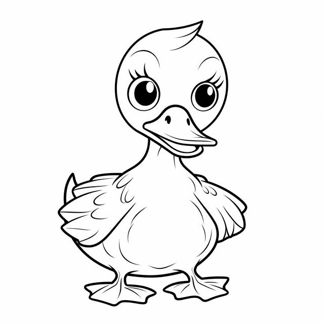 colorir pato infantil