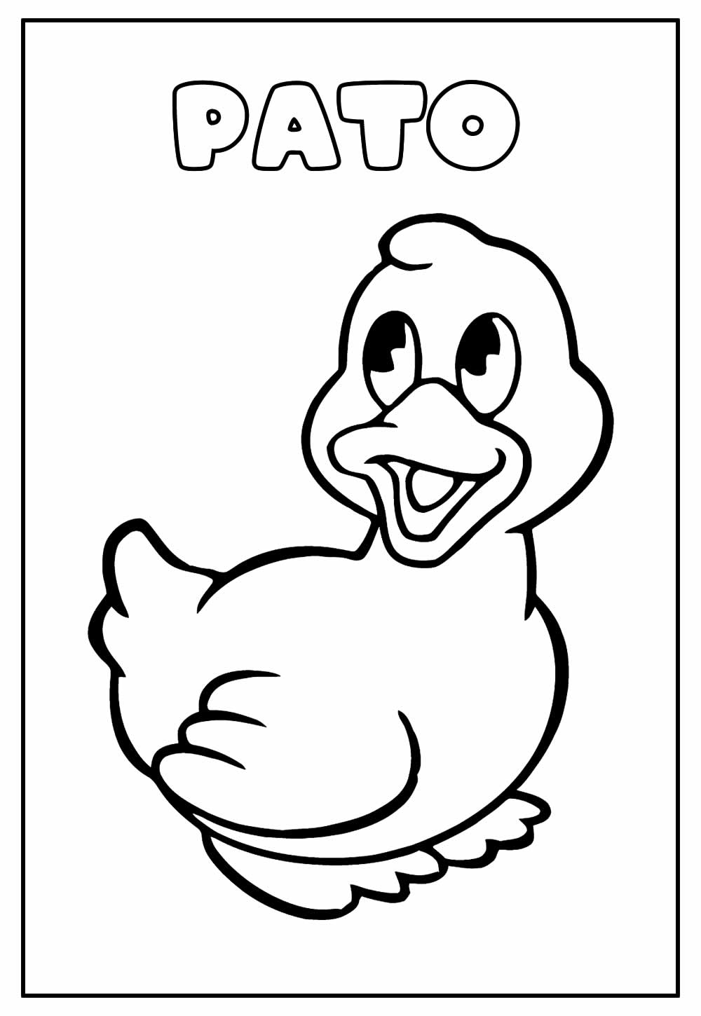 pato em preto e branco para colorir