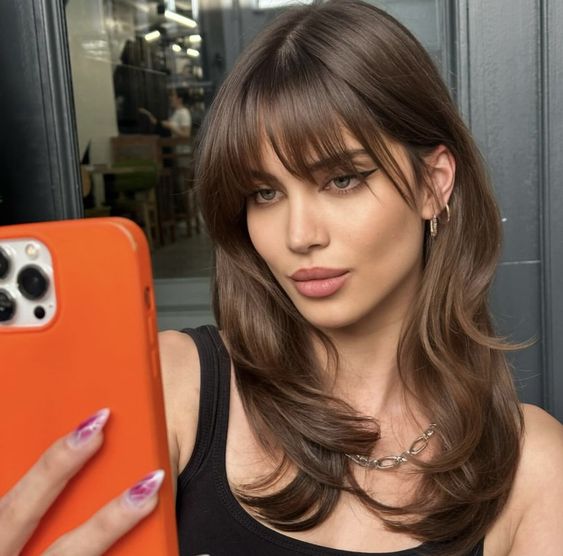 penteado cabelo medio com franja