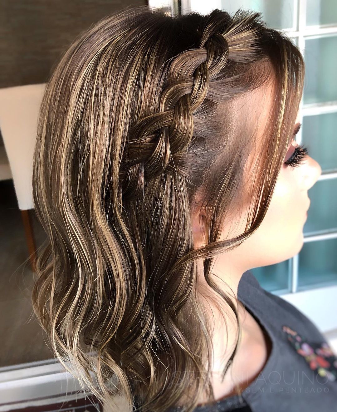 penteado em cabelo médio