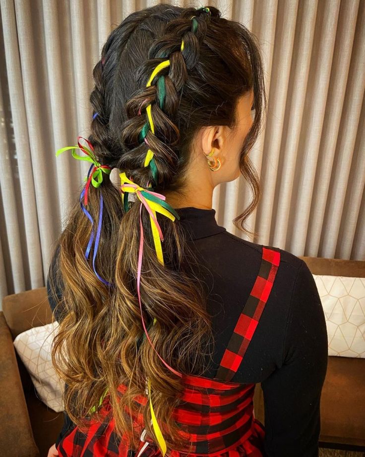 penteado festa junina com trança