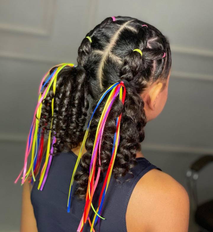penteado bubble braid cabelo curto festa junina
