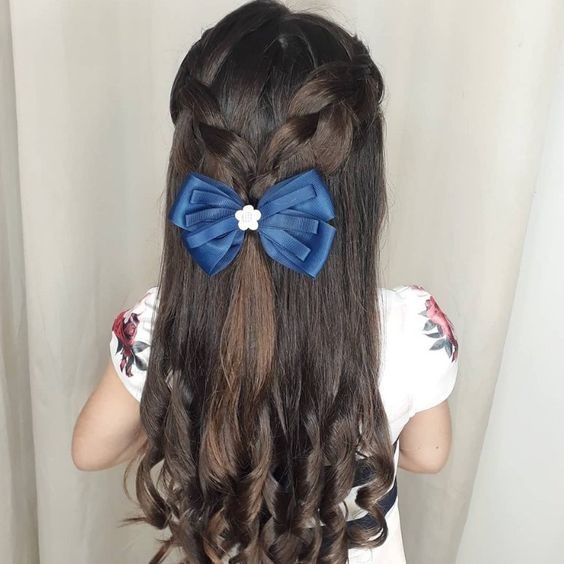 penteado infantil solto para escola