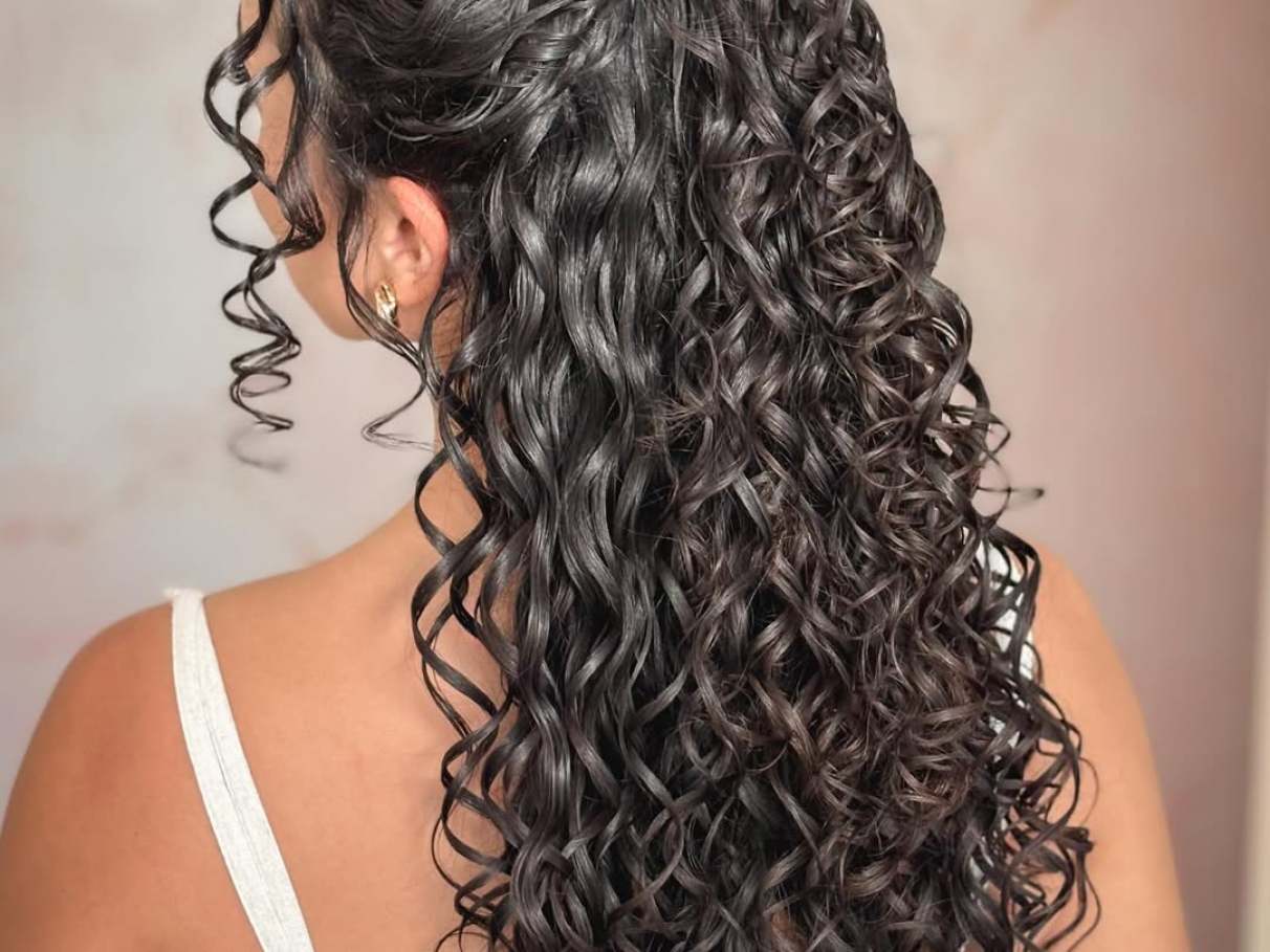 penteado rápido cabelo ondulado