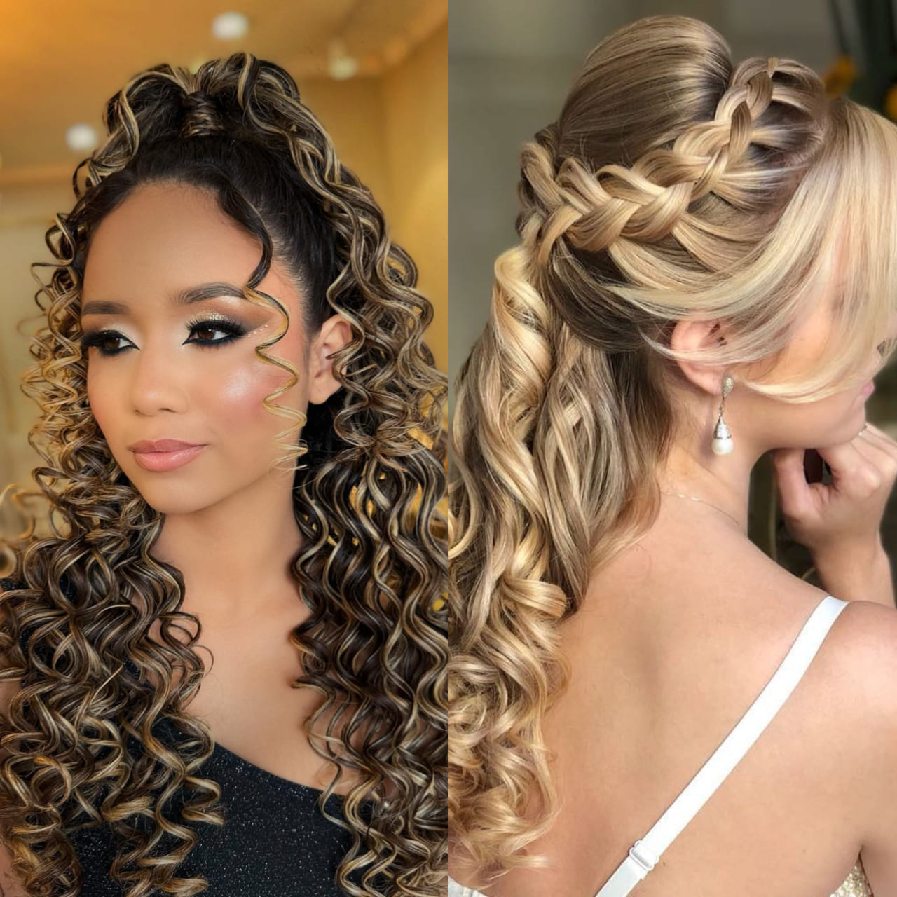 Penteados para formatura com vestido tomara-que-caia