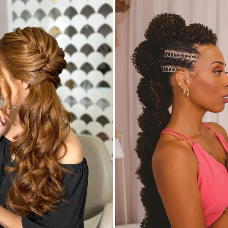 Penteados para formatura com vestido tomara-que-caia