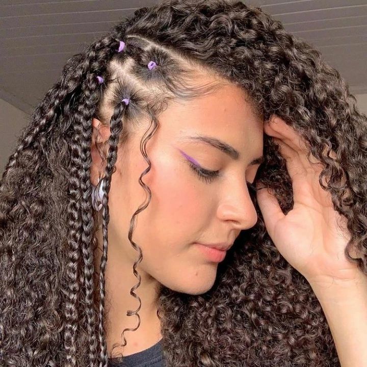 penteados para cabelo cacheado longo