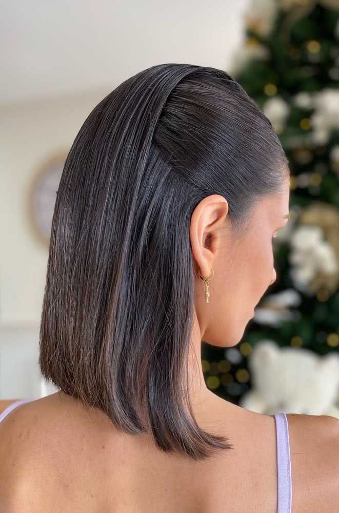 penteados para cabelo curto liso para trabalho