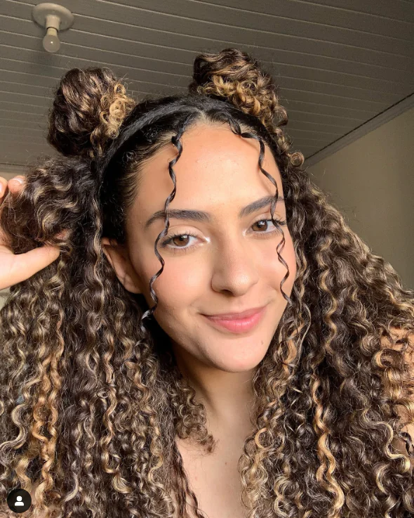 penteados com elástico de silicone cabelo ondulado