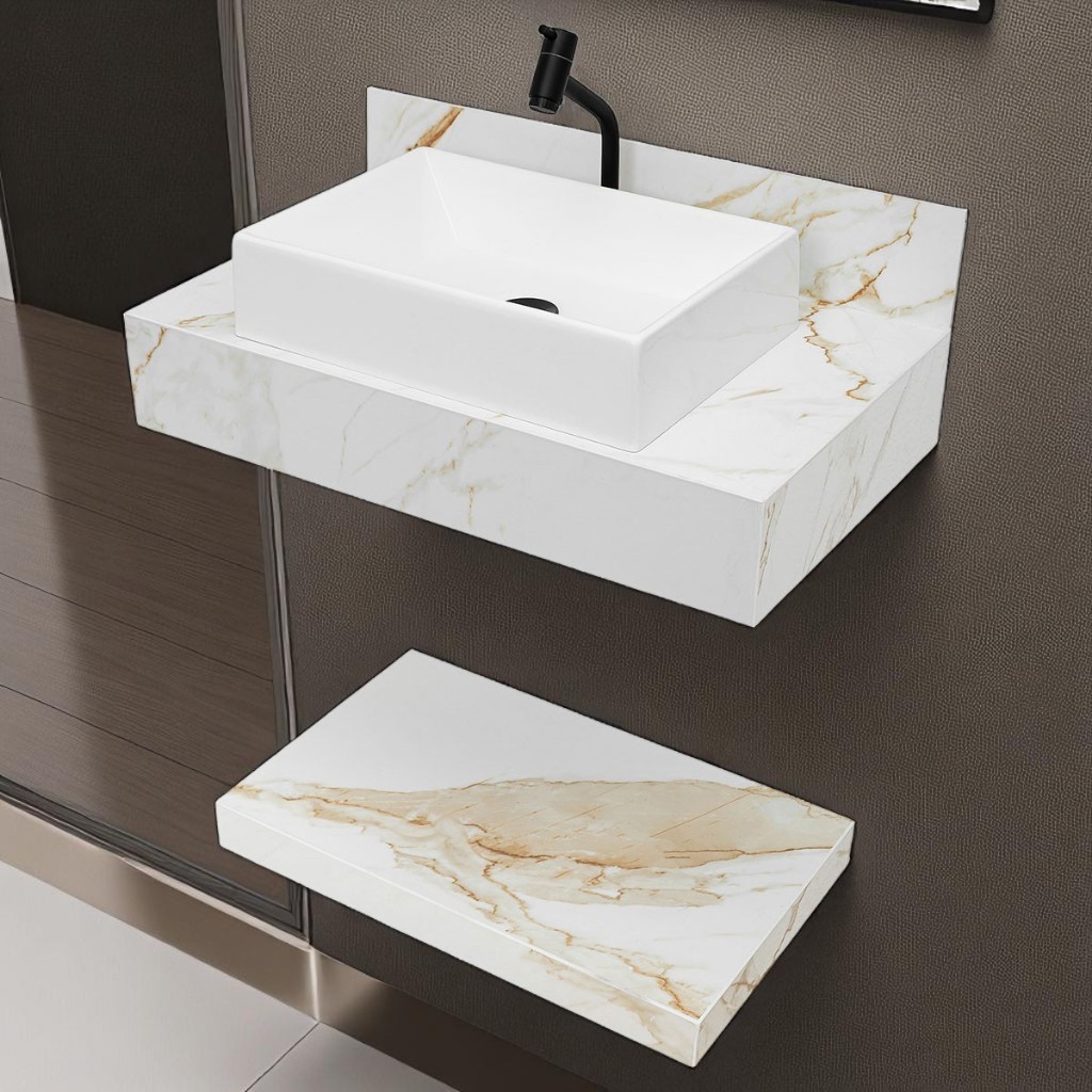 Pia de banheiro de porcelanato 100cm