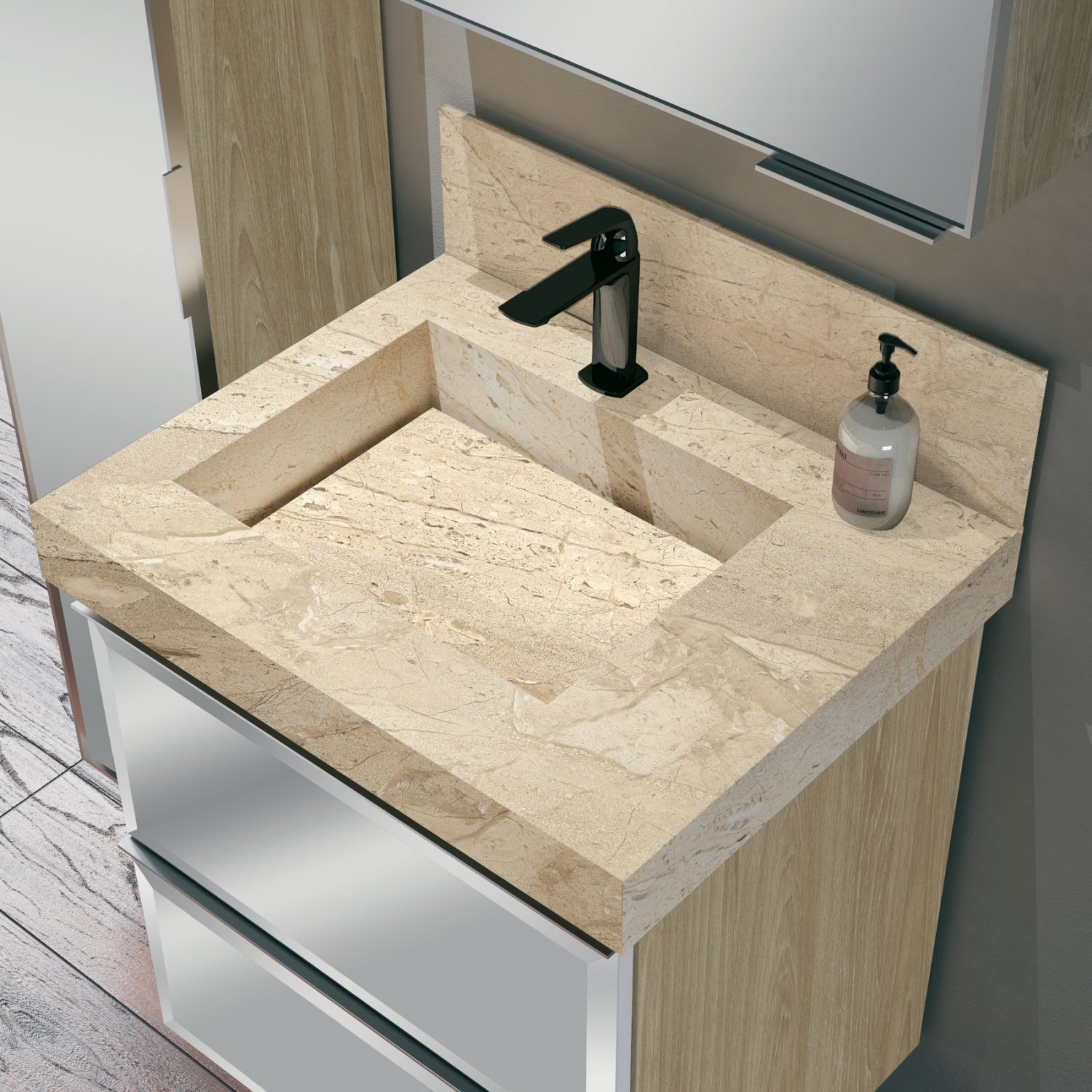 Pia de banheiro de porcelanato 120cm
