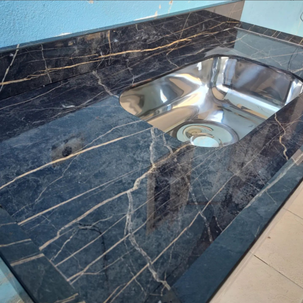 pia de cozinha porcelanato esculpida