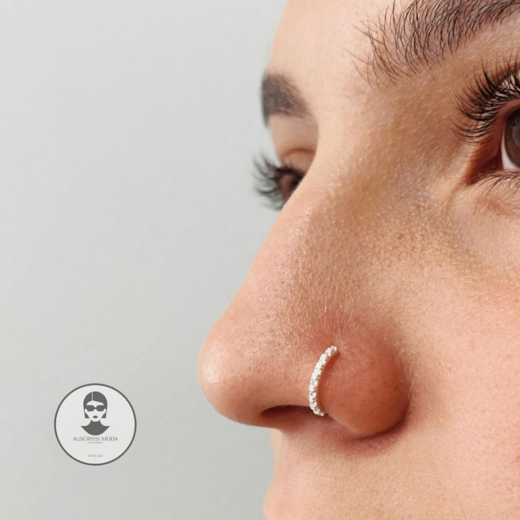 piercing argola nariz trançado