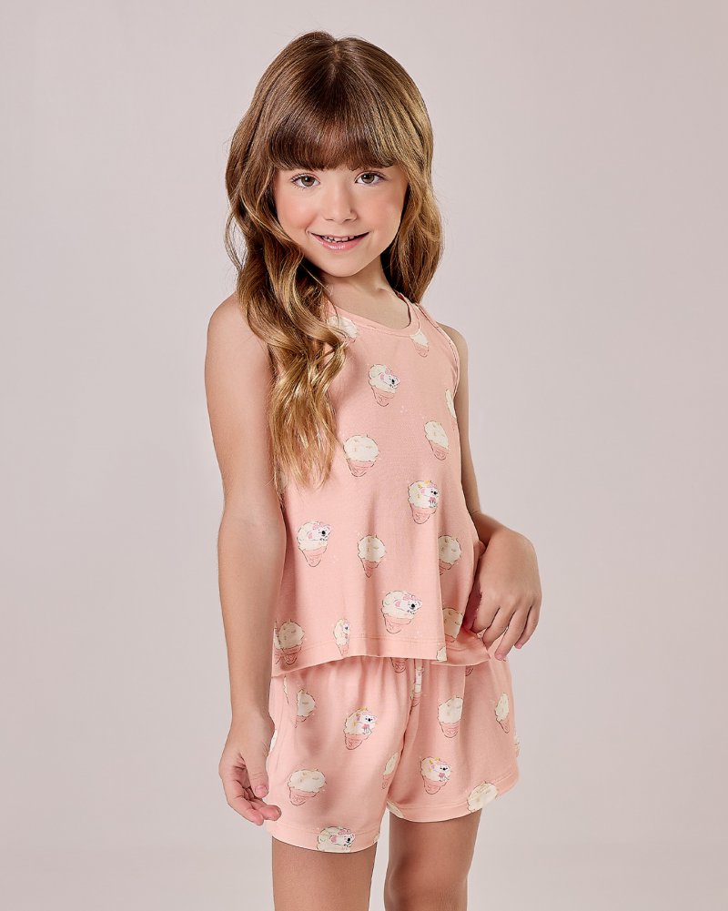 Pijama infantil feminino fleece