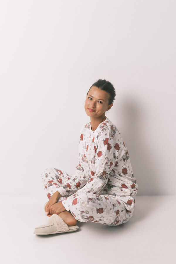 Pijama Snoopy manga longa