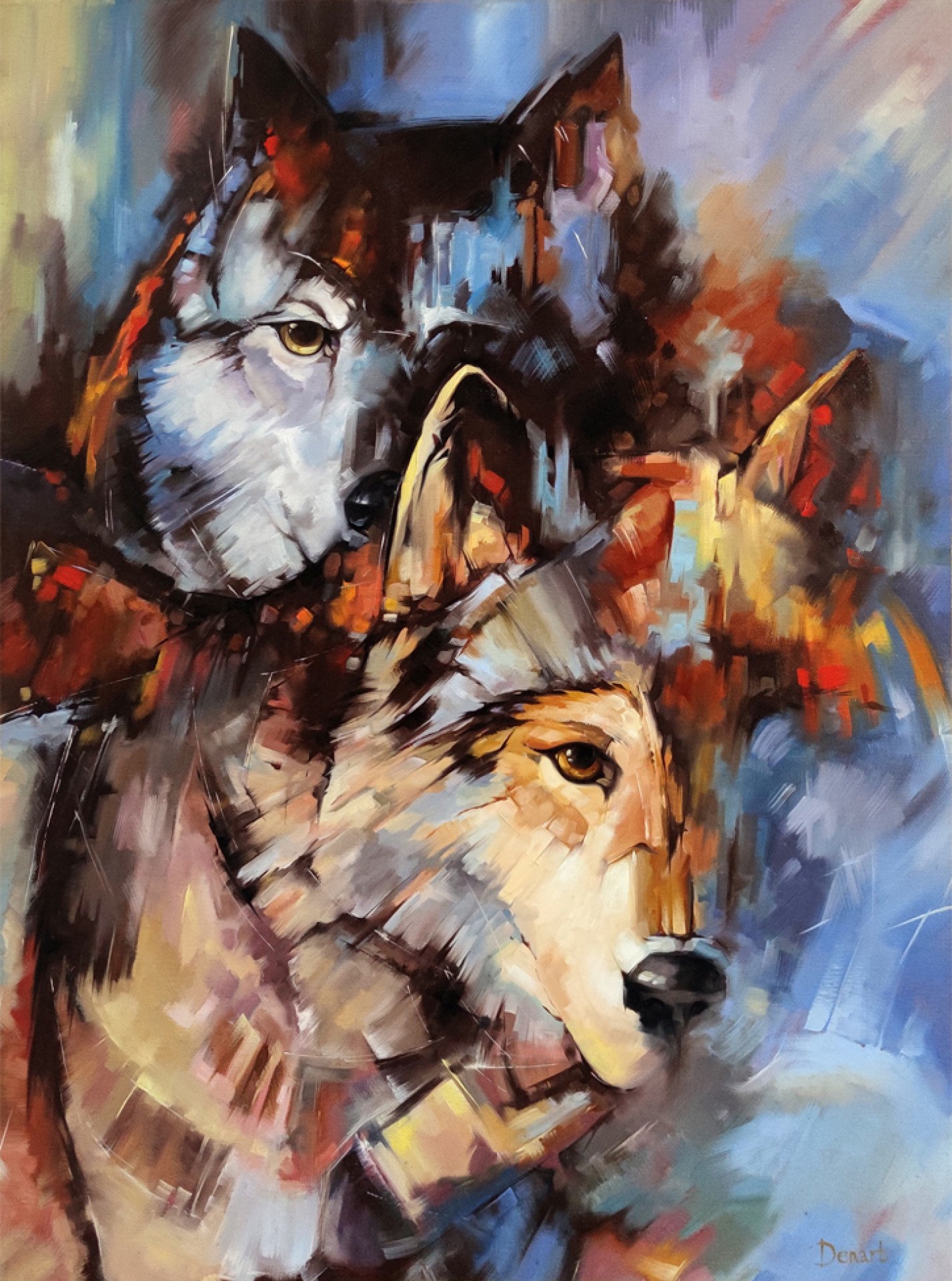 pintura 7 lobos
