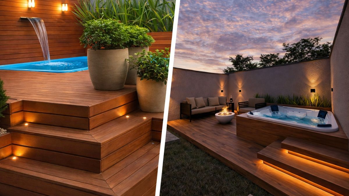 Piscina com plataforma elevada