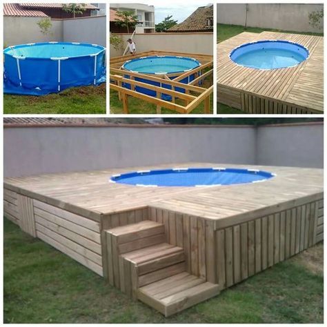 Piscina com deck moderno