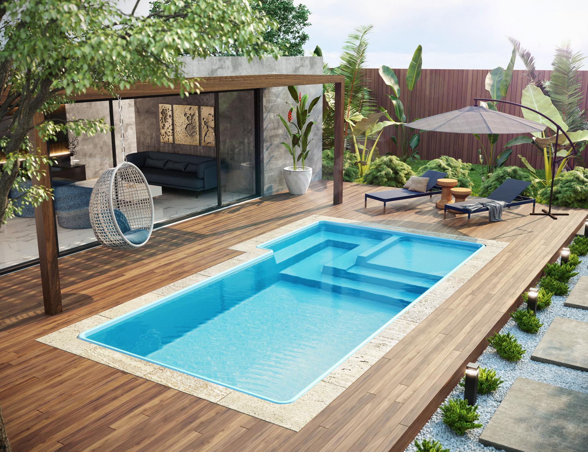 Piscina com spa integrado