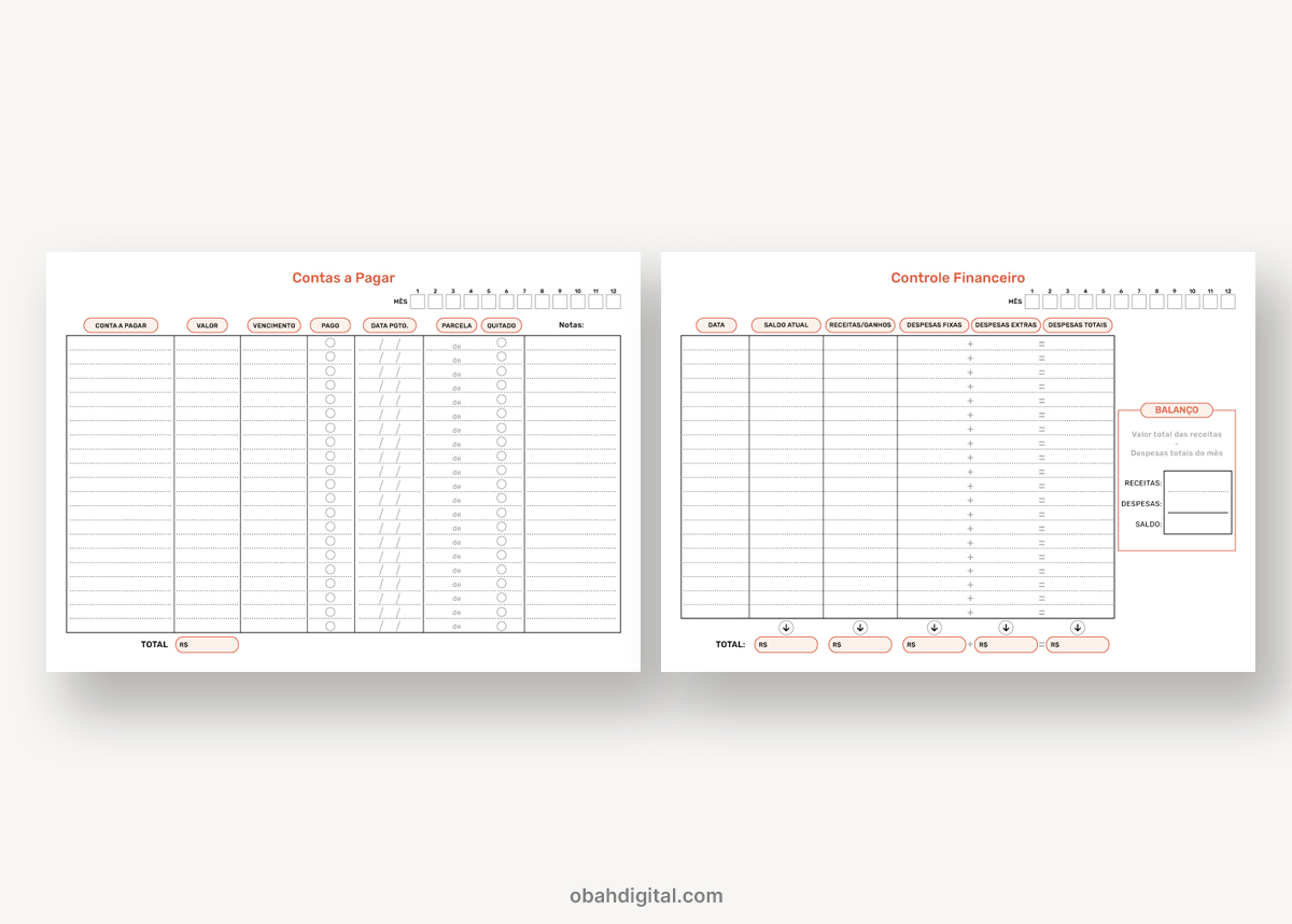 Planilha De Controle Financeiro Para Imprimir