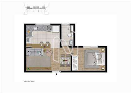 planta apartamento 2 quartos 40m2