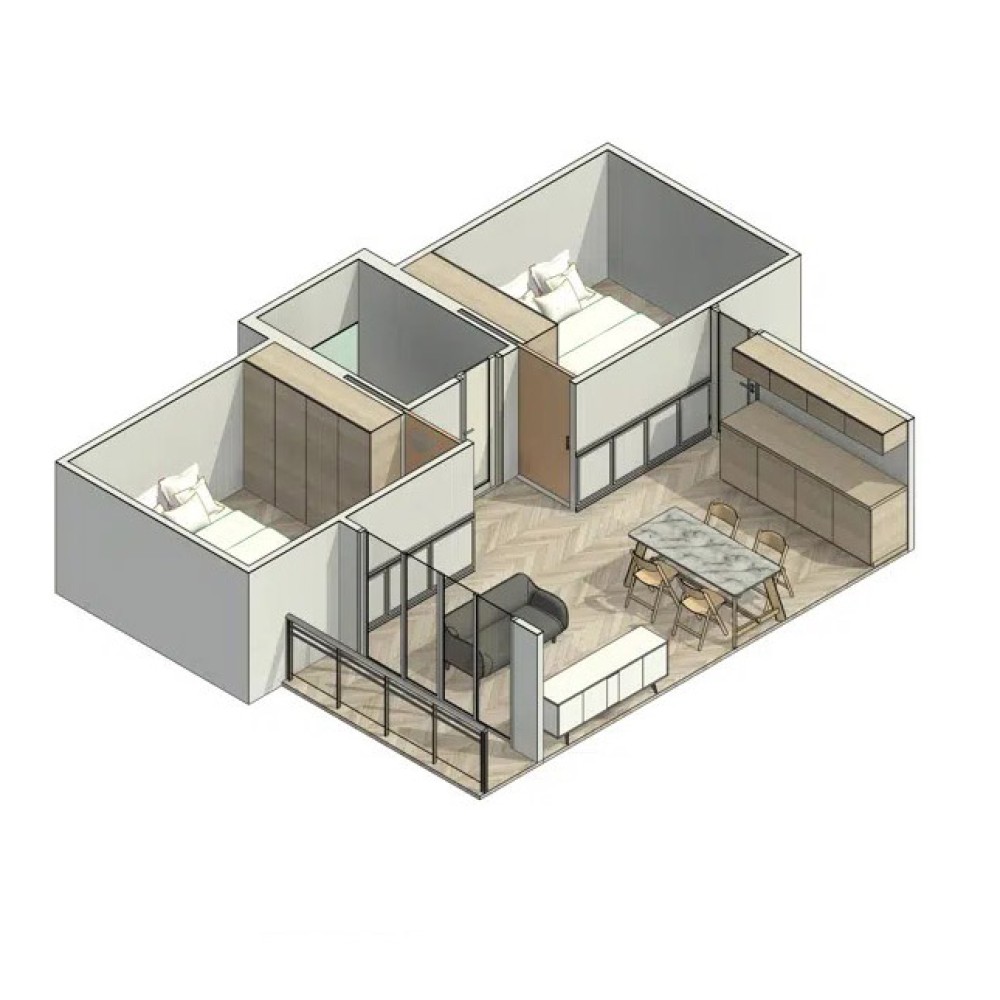 planta apartamento 2 quartos 80m2