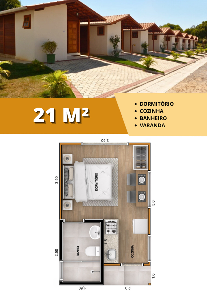 Chalé 1 quarto térreo