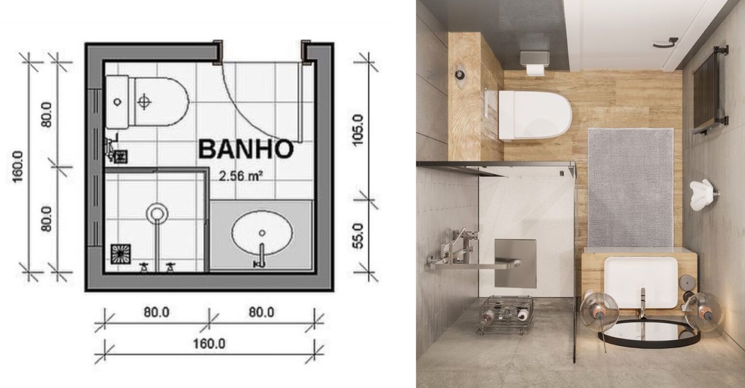 banheiro pequeno com box