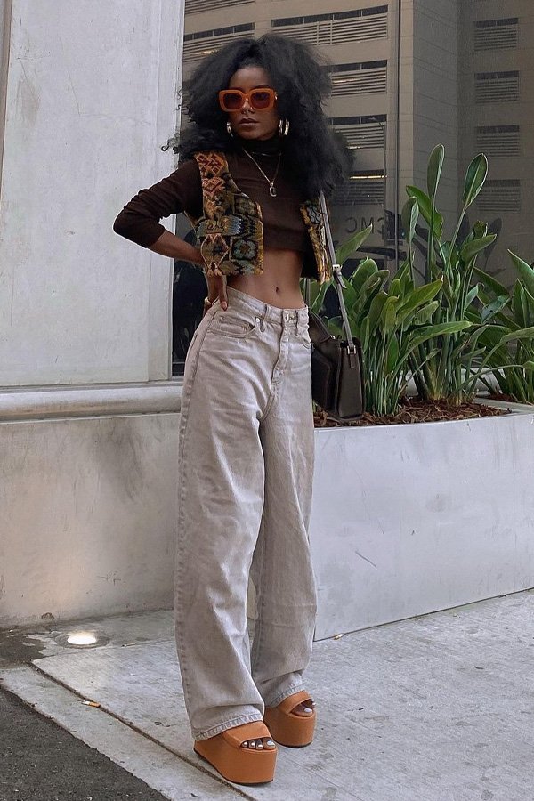 plataforma sandália looks