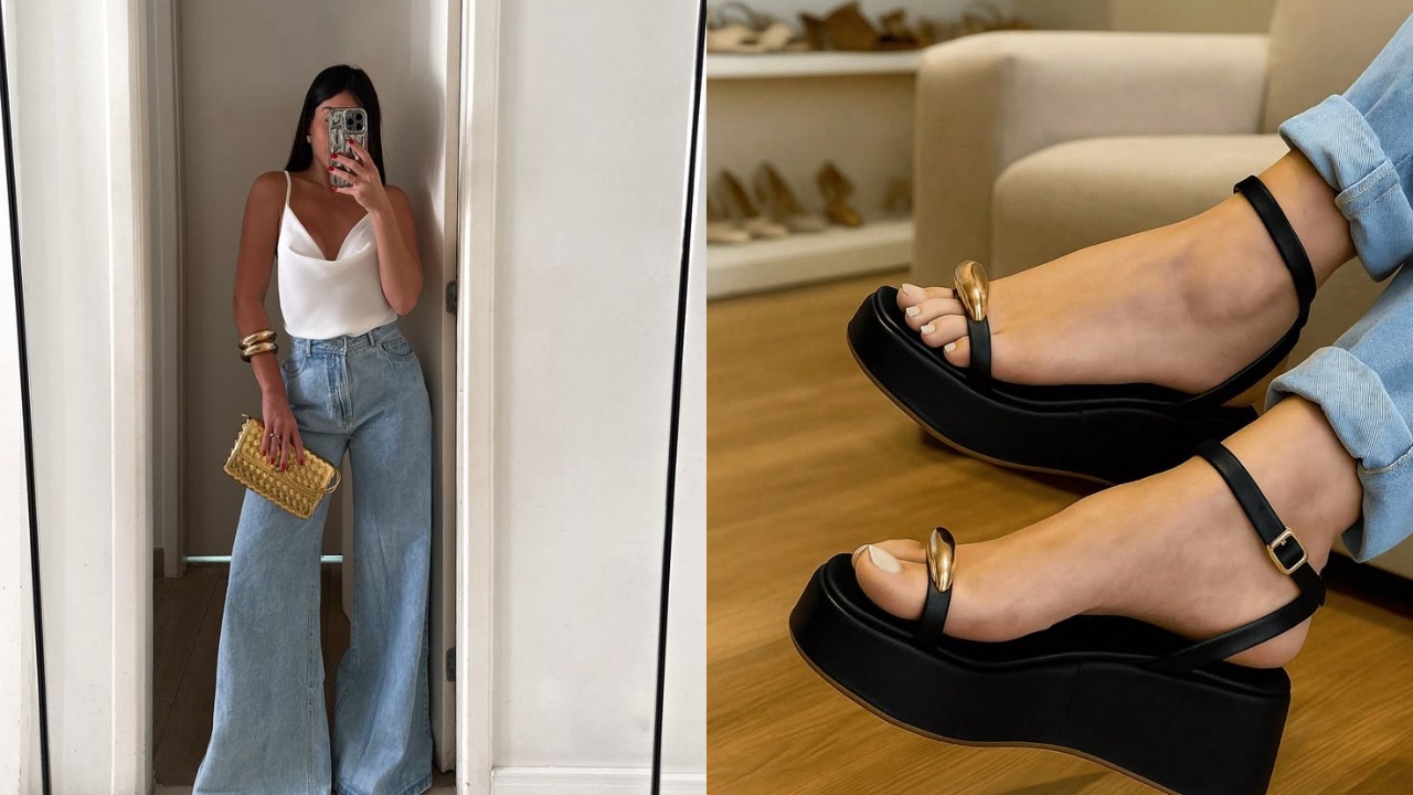 plataforma sandália looks