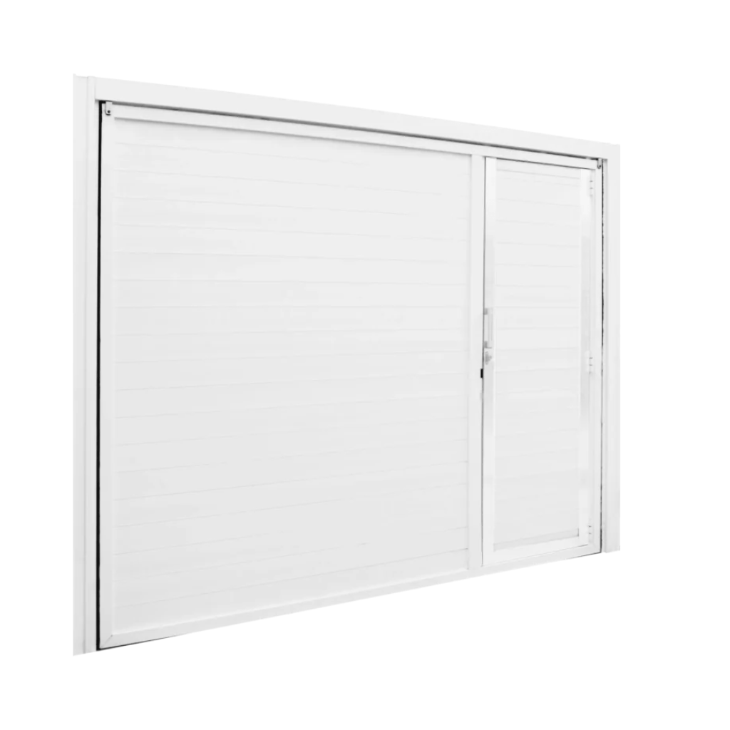 Portão de alumínio branco basculante
