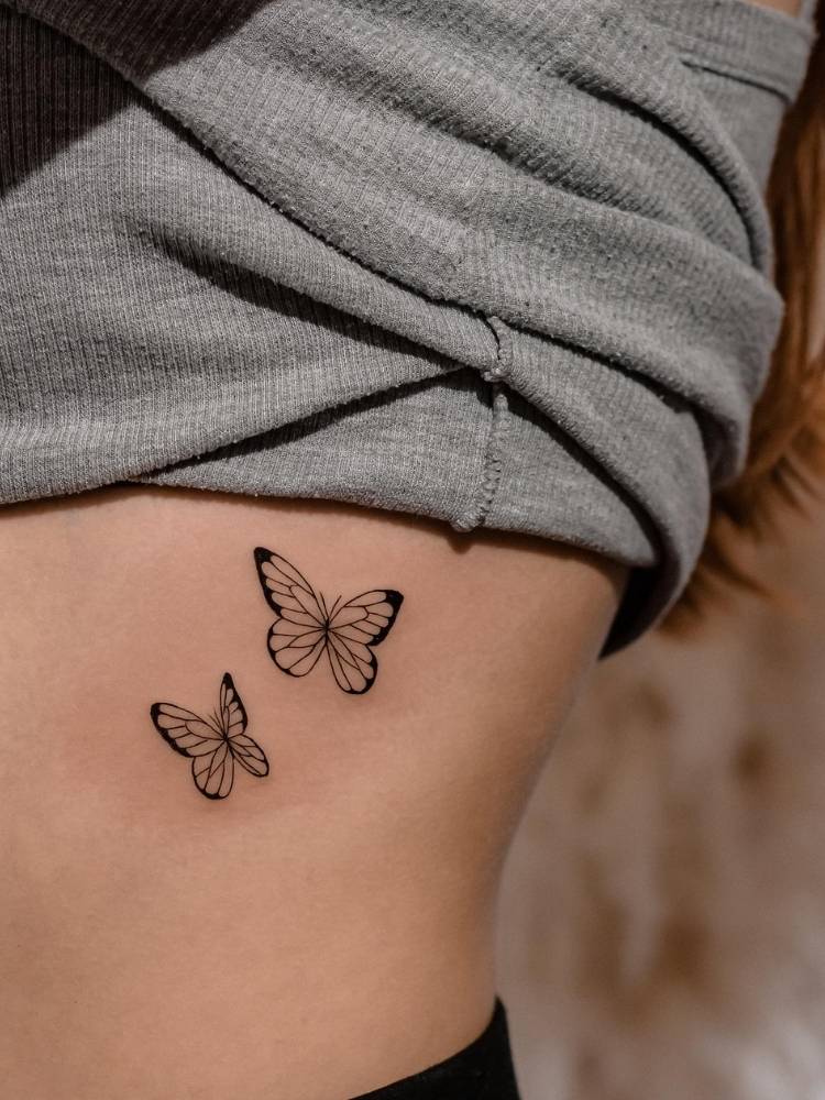preço tatuagem borboleta pequena traço fino