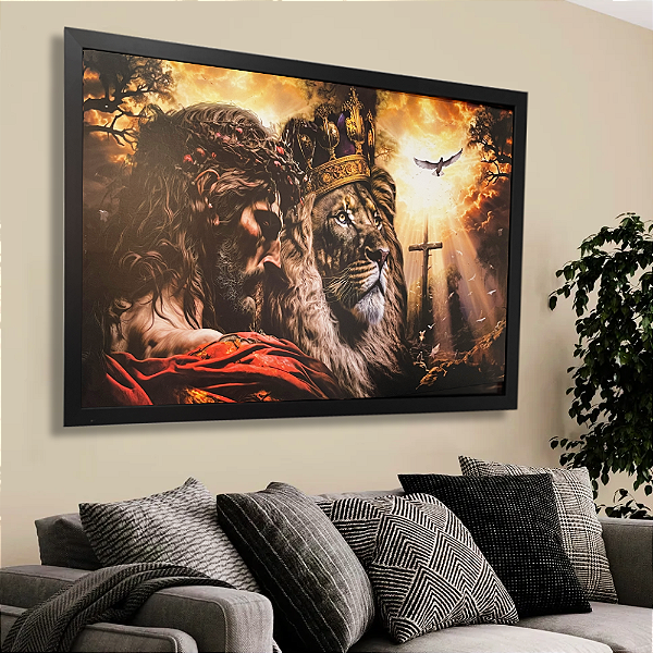 quadro leão judá religioso